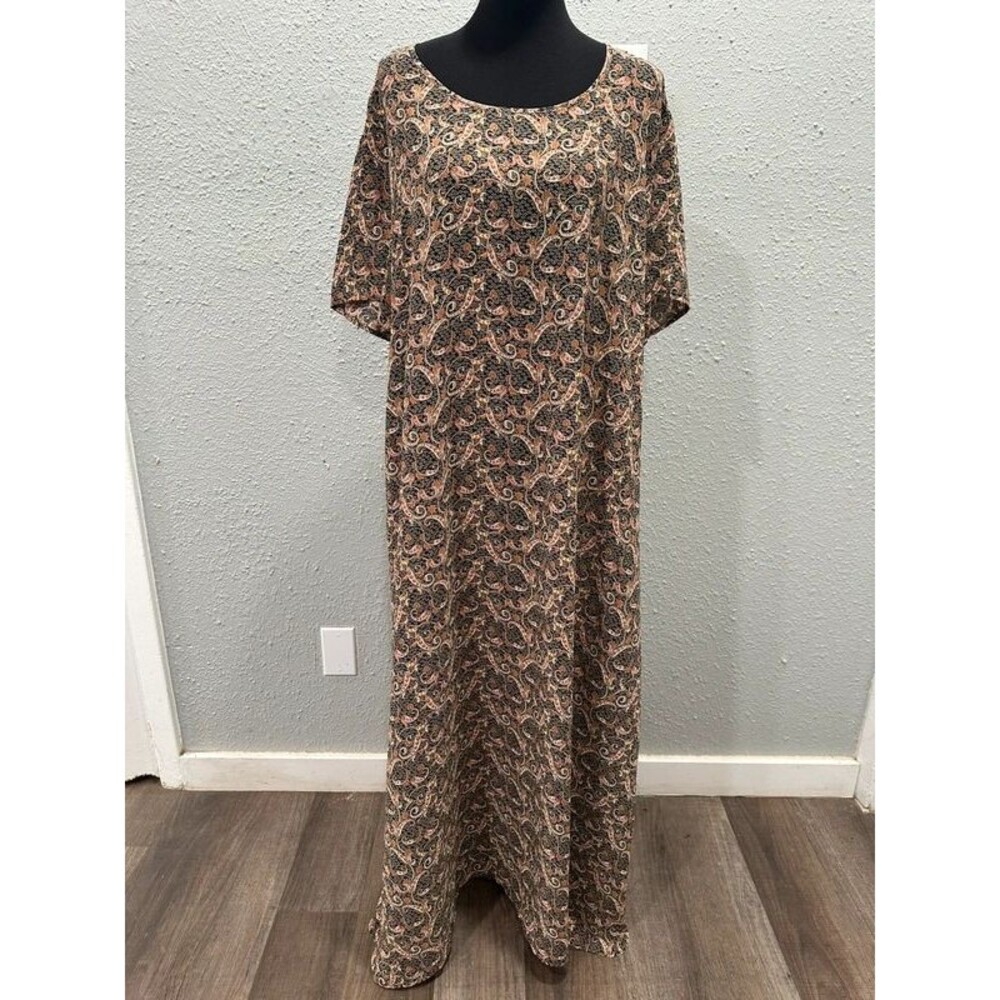 SHEIN Curve Floral Paisley Short Sleeve Maxi Dress Womens Plus Size 4XL